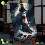 Картина по номерам со светящейся краской, 40 * 50 см «Морской маяк» 22 цвета