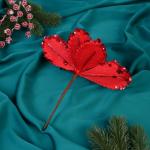Декор "Зимний цветок" капельки края, 18х20 см, красный