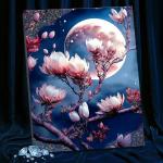 Картина по номерам с кристаллами из хрусталя, 40 * 50 см «Цветущая магнолия» 19 цветов