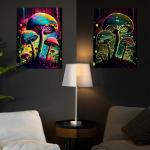 Картина по номерам со светящейся краской, 40 * 50 см «Неоновые грибы» 18 цветов