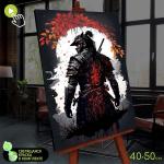 Картина по номерам со светящейся краской, 40 * 50 см «Японский самурай» 12 цветов