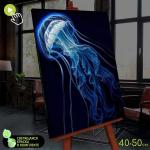 Картина по номерам со светящейся краской, 40 * 50 см «Красивая медуза» 14 цветов