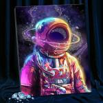 Картина по номерам с кристаллами из хрусталя, 40 * 50 см «Космонавт арт» 23 цвета