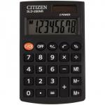 Калькулятор карманный Citizen "SLD-200NR", 8-разрядный, 62 х 98 х 10 мм, двойное питание, чёрный