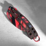 Сувенир деревянный "Нож-бабочка. Керамбит", черный с красными линиями