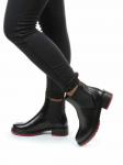 01-CA169-21B100M BLACK Ботинки демисезонные женские (натуральная кожа, байка)