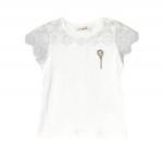 Блузка, футболка для девочек, кремовый, 116 см, (DO-MINIK Турция)