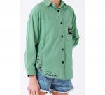 Блузка, рубашка для девочек, дымчато-зеленый хаки, 158 см, (TK Турция)