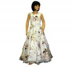 Платье для девочек, белый с цветочным принтом, 104-110 см, (RODENG Китай (Пекин))