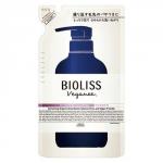 KOSE Шампунь для волос Bioliss Veganee увлажняющий, аромат розы и смородины, смен упак 340 мл