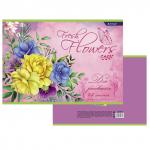 Альбом для рисования А4 24л., Alingar, на скрепке, мелованный картон (стандарт), 100 г/м2,  "Fresh flowers"