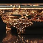 Ваза сервировочная овальная «Хайгарден», 26*18*20,5 см, съёмная ручка, цвет металла золотой