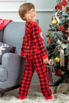 Детская пижама с брюками Juno AW21BJ628 Happy New Year Красная клетка