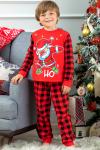 Детская пижама с брюками Juno AW21BJ628 Happy New Year Красная клетка