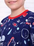 Детская пижама с брюками Вселенная дл. рукав Синий