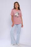 Женская футболка Wild cat Пыльная роза