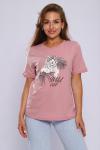 Женская футболка Wild cat Пыльная роза