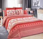 Комплект постельного белья 2-спальный с Евро простыней, перкаль (Лапландия, красный)