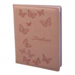 Дневник школьный Alingar 1-11 кл., 48л., 7БЦ, иск. кожа, поролон, тиснение, закругленные углы, ассорти, "Butterfly Peach"