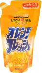 Средство для мытья посуды, овощей и фруктов rocket soap "fresh" с ароматом апельсина, сменная упаковка,  500 мл.