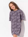 Сорочка ночная для девочки р. 122 см серый Кошечка 10755AW23 Vulpes
