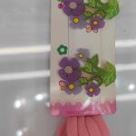 Аксессуары для волос детские в наборе 2 зажима и 4 резинки «РОЗОВОЕ ОБЛАКО», цветы, цвет как на фото,14*6см (пакет с подвесом)