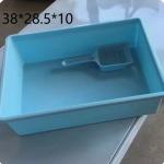 Лоток - туалет для кошек с совком "ЧИСТЫЕ ЛАПКИ", цвет голубой, 38*28.5*10см (пакет)
