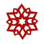 PROVANCE Винтер Подставка фетровая 4шт, 10см, 100% полиэстер, красный