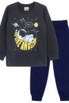 Пижама с брюками для мальчика 92206 Темно-серый/т.синий