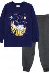 Пижама с брюками для мальчика 92206 Темно-синий/т.серый меланж