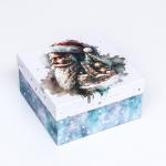 Коробка квадратная "Дед Мороз" , 19 * 19 * 10 см