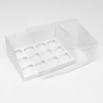 Кондитерская складная коробка для 12 капкейков белая, 31 x 24 x 14 см