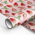 Упаковочная бумага глянцевая 70 * 100 см, MESHU Strawberry, 90г/м2, MS_46384