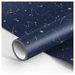 Упаковочная бумага глянцевая 70 * 100 см, MESHU Golden constellations, 90г/м2, MS_46405