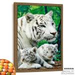 Алмазная мозаика на подрамнике 40x50 Белые тигры / LT0163 /30/полное заполнениеПРОМО АКЦИЯ