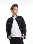 Бомбер (куртка) для мальчика(128-146 см) 33-25015-1(3) черный