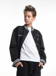 Бомбер (куртка) для мальчика (152-164 см) 33-25015-1(4) черный