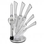 "Zeidan" Кухонный набор из нержавеющей стали 9 предметов: поварской нож - 20,32см s2,5мм, нож для хлеба - 20,32см s2,5мм, нож-топорик 16,51см s2,5мм, нож универсальный 12,7см s2мм, нож для овощей 8,89