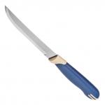 "Tramontina Multicolor" Нож кухонный 12,7см, пластмассовая ручка, синий с белым, в блистере, набор 2шт (Бразилия)