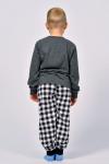 Пижама с брюками для мальчика 92207 Темно-серый меланж/черная клетка