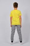 Пижама с брюками для мальчика 92212 Желтый/черная клетка