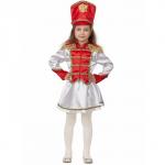 Карнавальный костюм "Мажорета", жакет, юбка, кивер, р.116-60