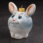 Ёлочный шар  "Кролик", фарфор, 10 см