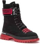 KEDDO черный/красный иск. нубук женские ботинки (О-З 2021)