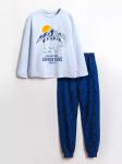 Пижама для мальчика (джемпер, брюки) р. 134 см голубой Медведь и горы 10769AW23 Vulpes