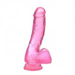 Фаллоимитатор Оки- Чпоки, реалистик, на присоске, гелевый, 18 х 3,5 см, розовый