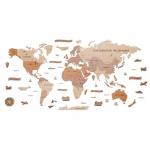 Карта мира, из натурального дерева