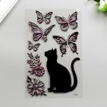 3D Наклейки Room Decor "Кошечка с бабочками" 25х16 см