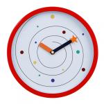 LADECOR CHRONO Часы настенные круглые, пластик, 25,4х25,4х4,2 см, 1xАА, красные, арт.2-18