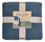 Плед велсофт "Fine Line" 220х200 Синий гранит 18-3933 кубик